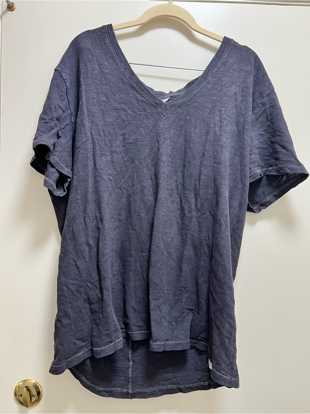 Rag and bone V-Neck Short Sleeve Shirt - Navy